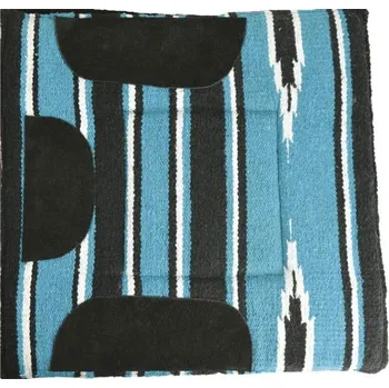 *W* Podsedlová deka Navajo Shetty 50x52cm turquoise/noir/blanc