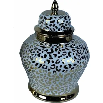 Váza Váza DKD Home Decor Porcelán Zlatá Bílá Koloniální styl (22 x 22 x 30 cm)