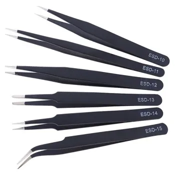 Péče o řasy a obočí Sada antistatických pinzet ESD lxnp10