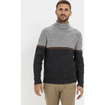 Pánský svetr SVETR CAMEL ACTIVE KNITTED ROLLNECK COLD GREY MELANGE