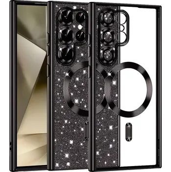 Pouzdro na mobilní telefon Kryt Samsung Galaxy A55 5G Techsuit Luxury Glitter MagSafe - černý