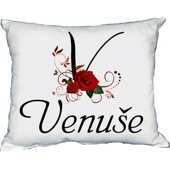 Dekorativní polštářek Polštář se jménem VENUŠE Červený (polštářek dámské jméno )