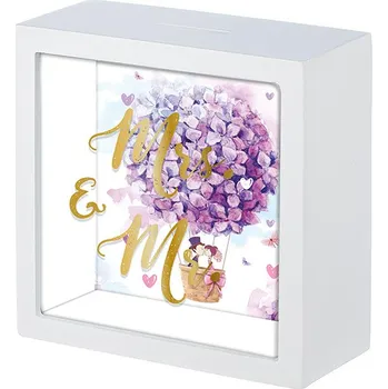 Svatební dekorace Nekupto DÁRKOVÁ POKLADNIČKA - MR. & MRS. (fialový balón)