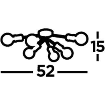 Searchlight Stropní svítidlo Dance, 6 světel, černé, kov, E27, Ø 52 cm černá 6 x 60 W - Doprava zdarma