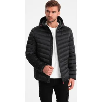 Pánská bunda se saténovým lemováním černá