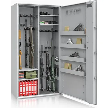 Trezor ISS Skříň na zbraně SIEGEN MAX KOMBI 500087.52 EL, světle šedá