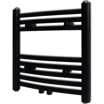 Radiátor vidaXL Šedý žebříkový radiátor obloukový ústřední topení 480 x 480 mm [141912] Barva: Černá