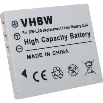 VHBW Baterie DB-L20 pro Sanyo Xacti DMX-C1 / VPC-C1 / VPC-J1, 550 mAh