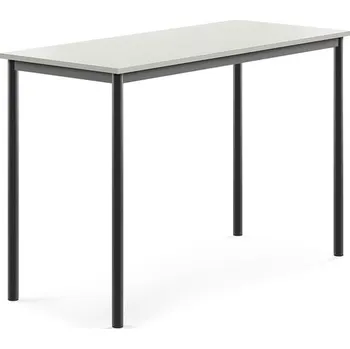 Jídelní stůl Stůl BORÅS, 1400x600x900 mm, antracitově šedé nohy, HPL deska, šedá