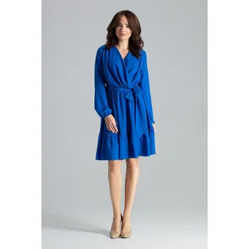 Dámské šaty Elegantní volánkové šaty L053 Sapphire Velikost: XL