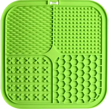 Hračka pro psa Silikonová lízací podložka pro psa, 20 × 20 cm, červená/zelená - Zelená