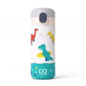 Termohrnek MonBento, Termohrnek Pop Blue Dino | bílá, tyrkysová