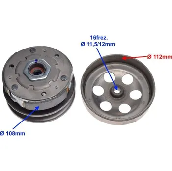 Motor pro motocykl Baotian Spojka + zadní řemenice ZLK0101B