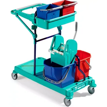 Úklidový vozík Úklidový vozík se čtyřmi kbelíky a velkou základnou