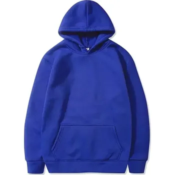 Pánská mikina Pánská jednobarevná mikina s kapuci Barva: Modrá, Velikost: S