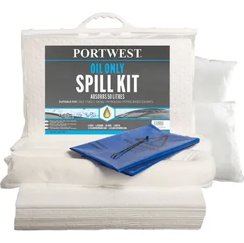 PORTWEST SM61 / Souprava PW Spill 50 litrů olej, 3 ks - bílá