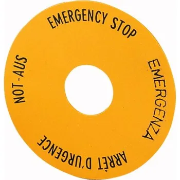 vypínač SRT 1 označovací štítek pro nouzové zastavení, IP65