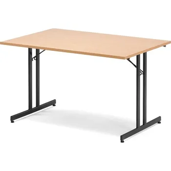 Jednací stůl Skládací stůl EMILY, 1200x800 mm, buk, černá