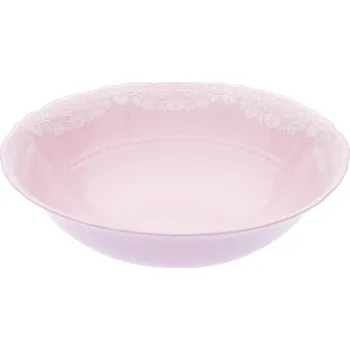 Mísa kompotová, 26 cm, růžový porcelán, Sonáta, bílá krajka, Leander