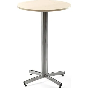 Jídelní stůl Barový stůl SANNA, Ø700x1050 mm, chrom/bříza