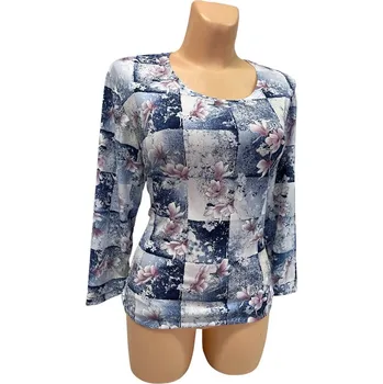 Dámská tunika Halenka NADĚŽDA, Barva Světle modrá, Velikost XXL 48, Materiál 98% Polyester 2% Lycra