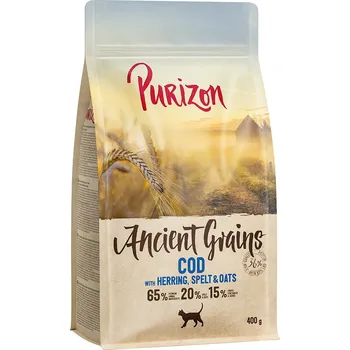 Krmivo pro kočku 400g Purizon Adult Ancient Grain s treskou