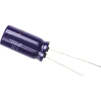 Kondenzátor, řada: M-A 1000μF ±20procent 50V dc, Radiální, Průchozí otvor Hliníkové elektrolytické Panasonic