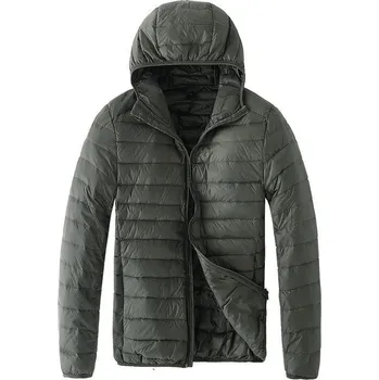 Pánská softshellová bunda Pánská prošívaná bunda s podšívkou z kachního peří Barva: Zelená, Velikost: XS