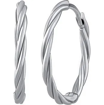 Náušnice Stříbrné náušnice kruhy Xenie točené 19 mm QR035ROES