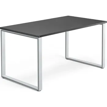 Psací stůl Psací stůl QBUS, O-podnož, 1400x800 mm, stříbrný rám, černá