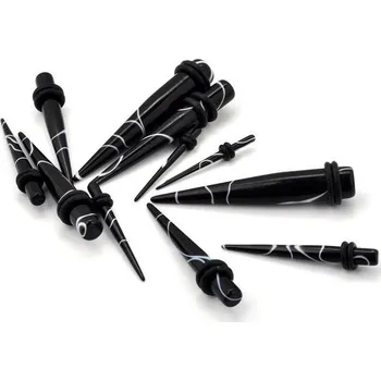 Piercing Šperky4U Roztahovák do ucha černý mramorovaný, průměr 6 mm - EP1010-06