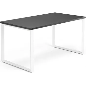 Psací stůl Psací stůl QBUS, O-podnož, 1400x800 mm, bílý rám, černá