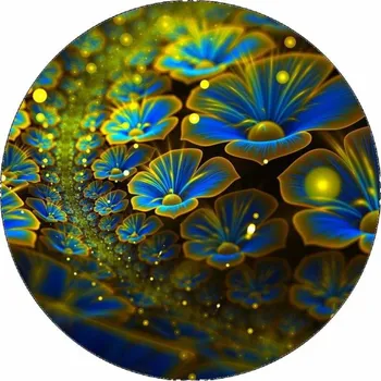 Jedlá dekorace na dort Jedlý papír abstraktní modré květy 19,5 cm