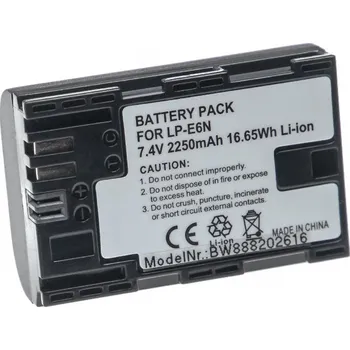 VHBW Baterie LP-E6 / LP-E6N pro Canon EOS 5D Mark III / EOS 5D Mark II / EOS 7D, 2250 mAh