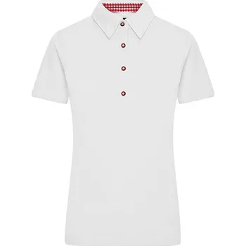 Dámské tričko James&Nicholson Dámská polokošile JN715 White-Red S