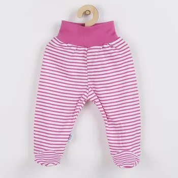 NEW BABY Kojenecké polodupačky Classic II s růžovými pruhy, 86 (12-18m) - vel. 86 (12-18m)