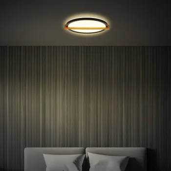 Briloner Stropní svítidlo Remsa LED, Ø 30 cm, plast, černá barva černá, světlé dřevo LED 18 W celkem - Doprava zdarma