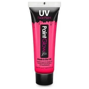 Speciální výtvarná barva Barva na obličej a tělo, neonově růžová, fluorescenční v UV světle, 12 ml