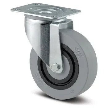 Pojezdové kolečko Alpha TENTE Kolečko pro transportní zařízení 125mm, otočné, plotýnka, 3470HUR125P62 šedé