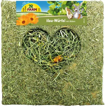 Krmivo pro hlodavce 2x450g JR Farm kostka ze sena s květy