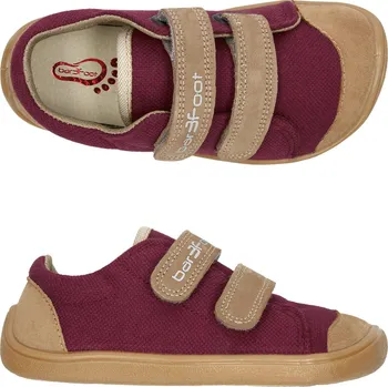 Dívčí tenisky Tenisky plátěnky 3F Vegan 3BE29/13 bar3foot super flexi vínové barefoot velikost: 25
