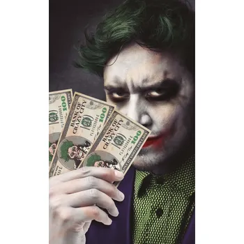 Karnevalový kostým GuircaBalík 75ks 100USD bankovek -Joker