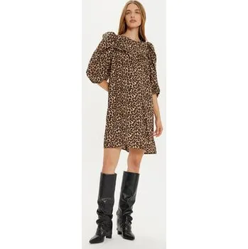 Dámské šaty Vila Každodenní šaty Orla 14105031 Hnědá Regular Fit 38