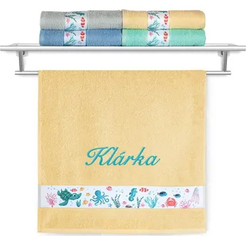 Ručník se jménem NA PŘÁNÍ 50x100 Mořský svět žlutý