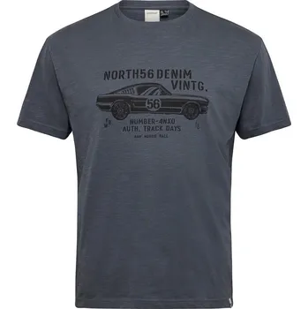 Pánské tričko Pánské tričko NORTH 56°4 tmavě šedé s potiskem sportovního auta 4XL - 10XL krátký rukáv - 4XL