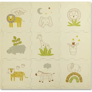 Hrací deka Hrací podložka Puzzle Safari Zvířátka 0.9 x 0.9 m