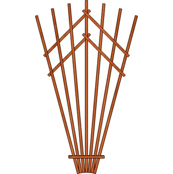 Opora na rostlinu Ozdobná dřevěná mřížka na zeď - vějíř 150x100 (Ozdobná dřevěná mřížka na zeď - vějíř 150x100)