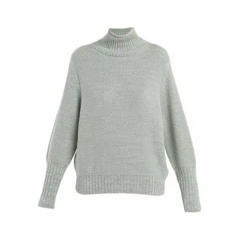 Dámský svetr Icebreaker Seevista Funnel Neck Sweater Women ASHEN/MOSS šedá L