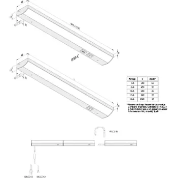 Lampička Hera ModuLite F LED světlo pod skříňku, černé, 60 cm, 3 000 K, hliník černá LED 10 W celkem - Doprava zdarma