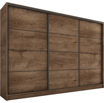 Šatní skříň Šatní skříň HARAZIA 250 bez zrcadla, se 4 šuplíky a 2 šatními tyčemi, dub lefkas +možnost VÝNOSU + PROVĚŘENO zákazníky + vyzvednutí ZDARMA